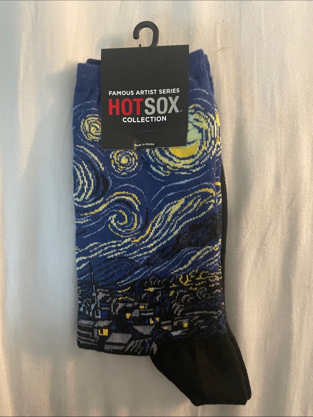 Hot Sox Starry Night Crew Socks - Blue, Yellow & Black